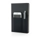 A5 Deluxe notebook with smart pockets, black A5 Deluxe notebook with smart pockets, black