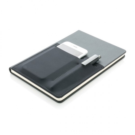 A5 Deluxe notebook with smart pockets, black