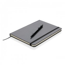 Standard hardcover A5 notebook with stylus pen, black