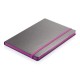 Deluxe hardcover A5 notebook with coloured side, purple