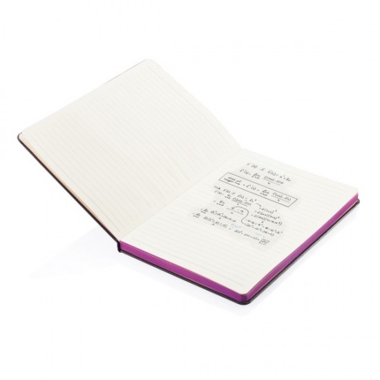 Deluxe hardcover A5 notebook with coloured side, purple