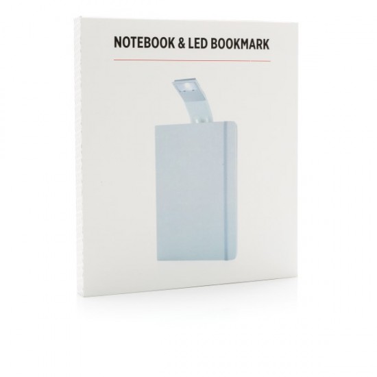 A5 Notebook & LED bookmark, white