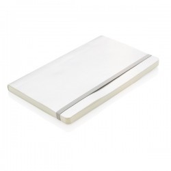 Deluxe metallic softcover notebook, silver