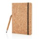 A5 notebook with bamboo pen including stylus, brown A5 notebook with bamboo pen including stylus, brown
