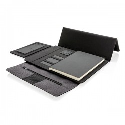 Kyoto 10" tablet portfolio with wireless charging, black