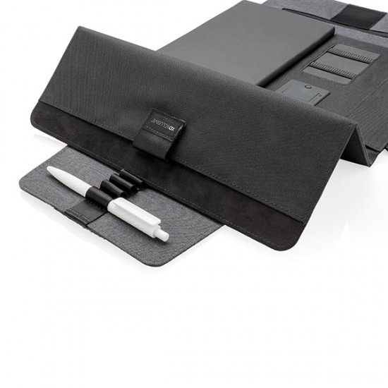 Kyoto 10" tablet portfolio with wireless charging, black