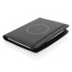 Air 5W RPET wireless charging notebook cover A5, black Air 5W RPET wireless charging notebook cover A5, black