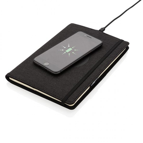 Air 5W RPET wireless charging refillable journal cover A5, b