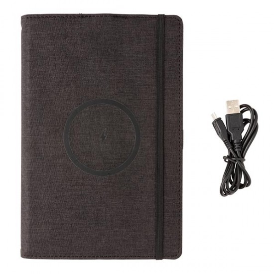 Air 5W RPET wireless charging refillable journal cover A5, b Air 5W RPET wireless charging refillable journal cover A5, b