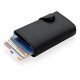 Standard aluminium RFID cardholder with PU wallet, black
