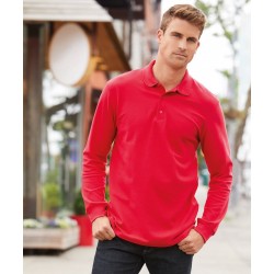 Premium Cotton® long sleeve double piqué polo